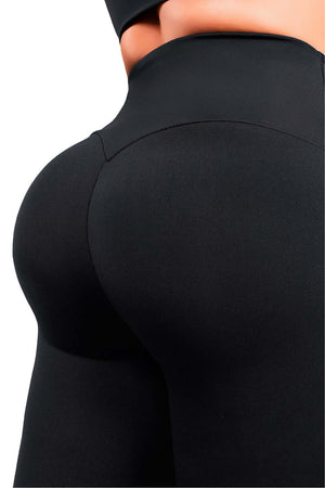 Legging Moldeador Bota Ancha SMI1393 Glam Fit – Faja Interna y Pretina Corazón displayed from behind, showcasing its sculpting fit.