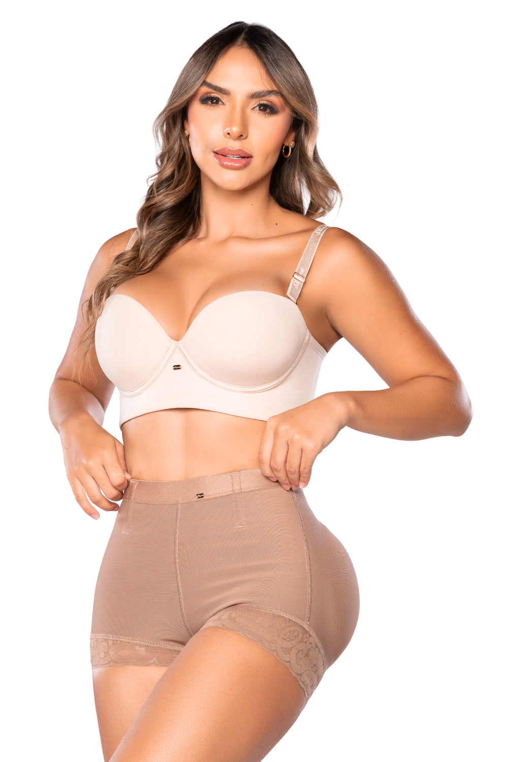 Panty cachetero invisible Stagmi con encaje y realce natural – Modelo SMI04027 con tanga gratis