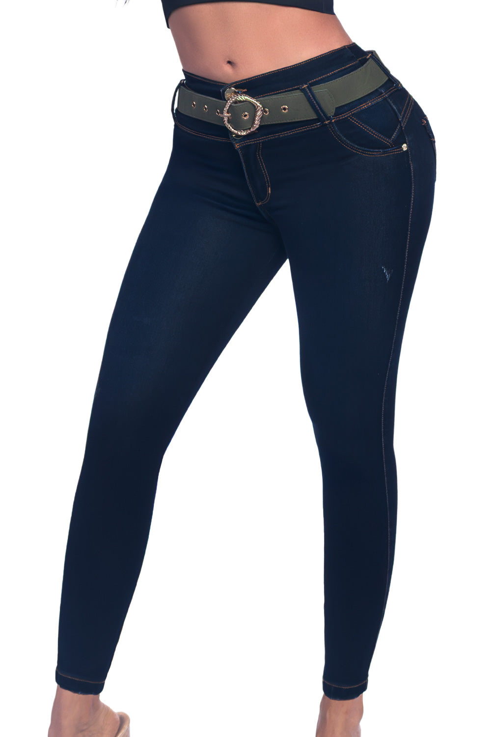 Jeans SMI3522 – Push-Up con pretina alta, ajuste moldeador y accesorio de regalo