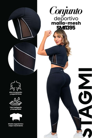 Conjunto SMI1395 – Top Deportivo Espalda Abierta con Tiras Cruzadas