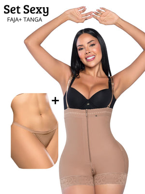 Faja Ultrainvisible strapless Stagmi SMI7151 con cierre frontal, soporte lateral y realce de glúteos – Tanga incluida y cierre perineal