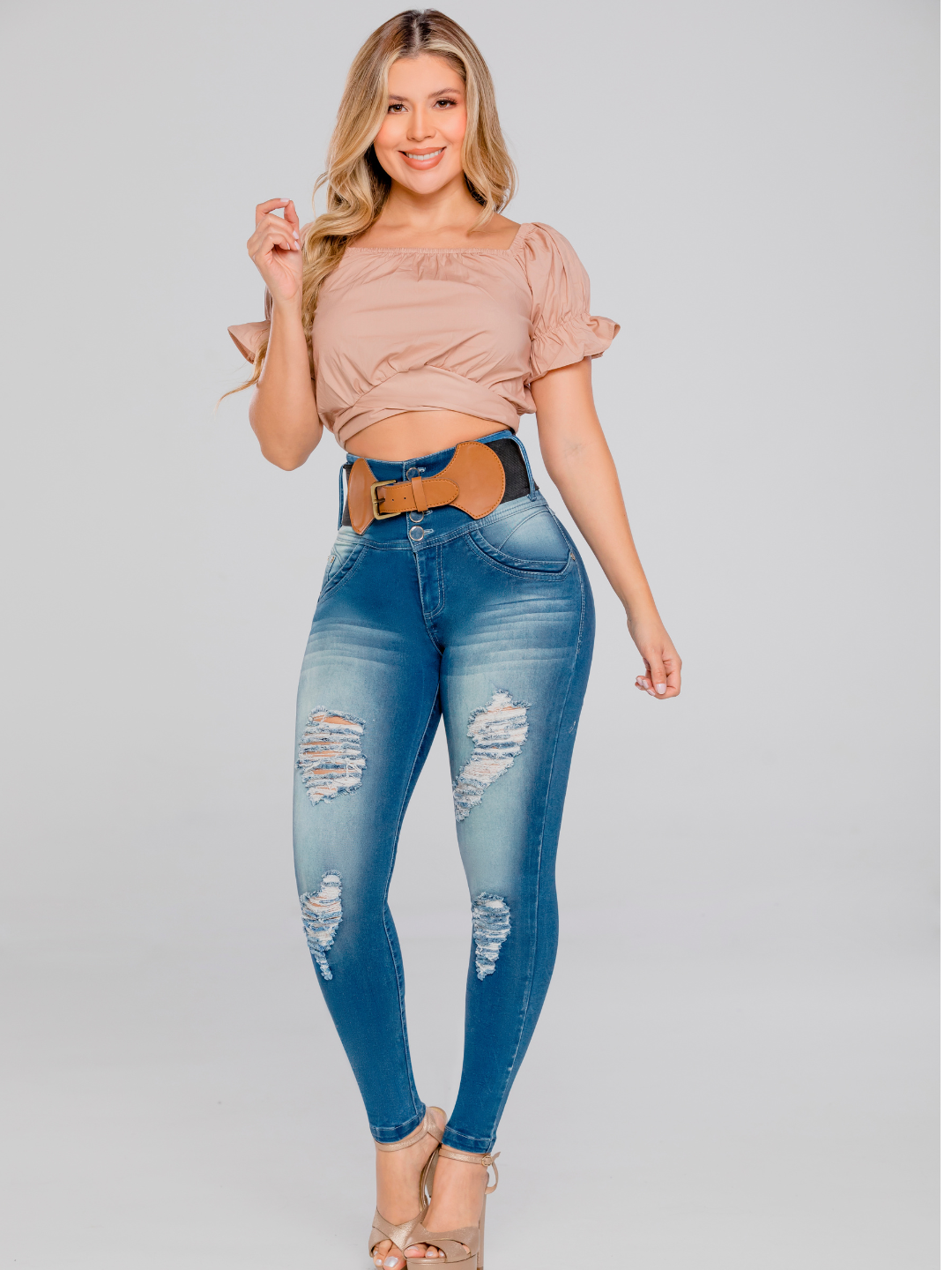 JEAN CON CORREA COLOMBIANO CON ROTOS STAGMI