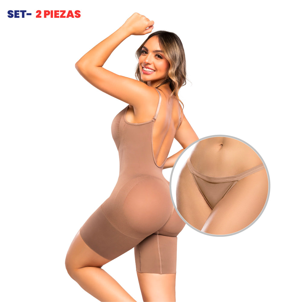 Set Invisible 2 Piezas: Body Faja SMI7148 + Tanga Ultrainvisible