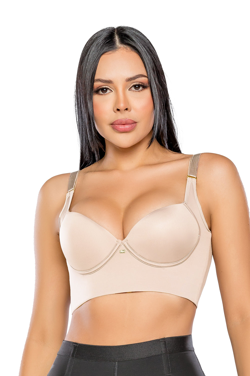 El Magic Bra está diseñado para busto grande y pesado, cubre los rollitos y ofrece un realce efectivo del busto. color beige