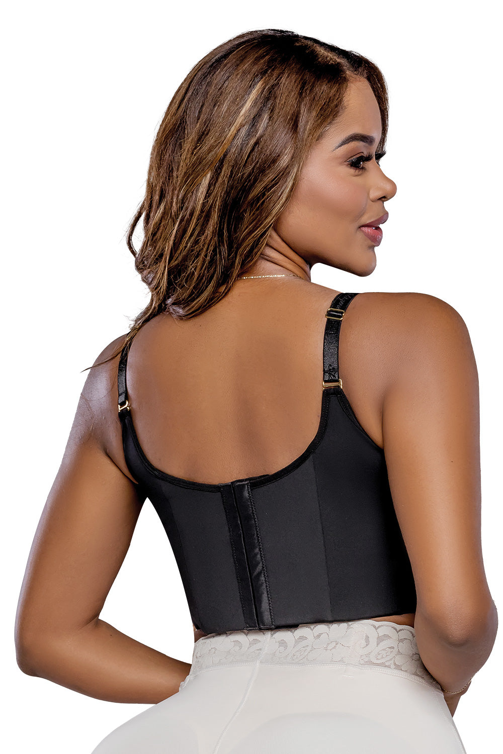 El Magic Bra está diseñado para busto grande y pesado, cubre los rollitos y ofrece un realce efectivo del busto. color BLACK