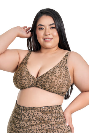 bralette animal print mujer, bralette soporte busto, bralette triangular prehormado, ropa interior con estilo, bralette estampado cómodo