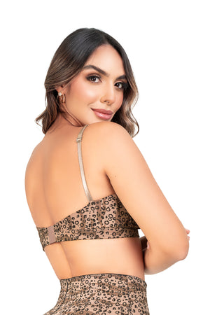 bralette animal print mujer, bralette soporte busto, bralette triangular prehormado, ropa interior con estilo, bralette estampado cómodo