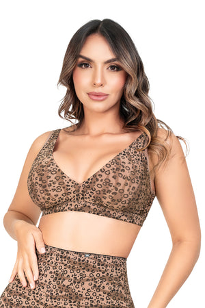 bralette animal print mujer, bralette soporte busto, bralette triangular prehormado, ropa interior con estilo, bralette estampado cómodo