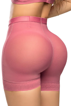 Panty levanta cola pink con encaje, realce de glúteos y control de abdomen bajo edición limitada