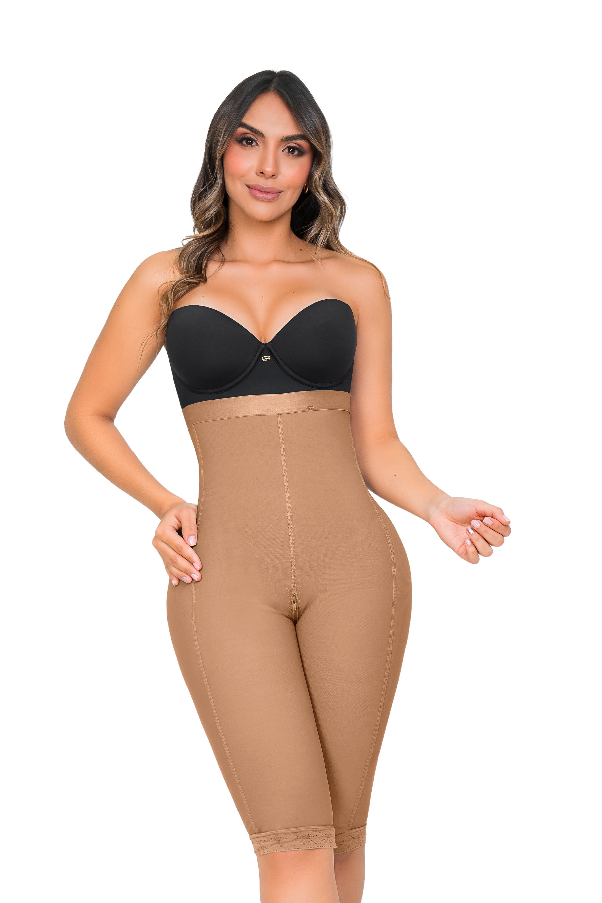 panty faja media pierna con realce natural color cocoa