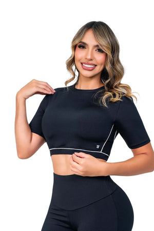 Conjunto SMI1395 – Top Deportivo Espalda Abierta con Tiras Cruzadas