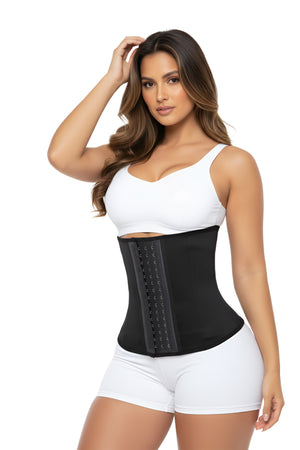 Cinturilla reductora de látex negra para moldear abdomen y cintura
