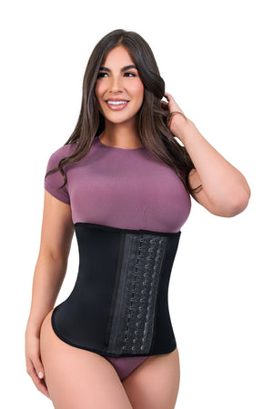 Cinturilla reductora de látex negra para moldear abdomen y cintura