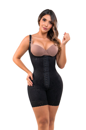 faja triple realce, moldeadora invisible, faja media pierna, espalda alta, sin mangas