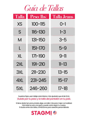 Tabla de medidas - Stagmi