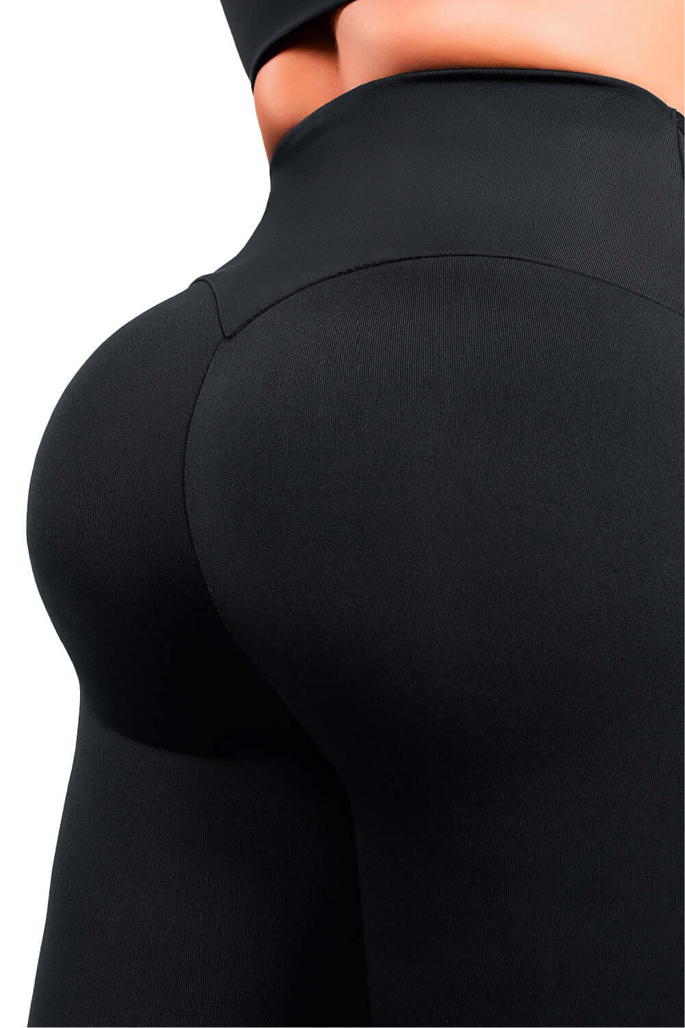Legging Moldeador Bota Ancha SMI1393 Glam Fit – Faja Interna y Pretina Corazón displayed from behind, showcasing its sculpting fit.
