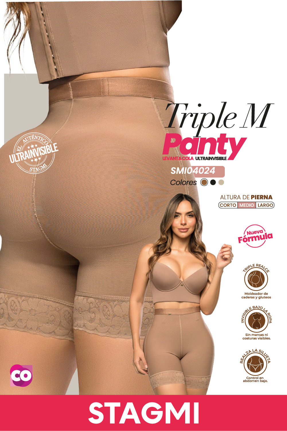 Panty UltraInvisible Triple Realce SMI04024 con Tanga Invisible