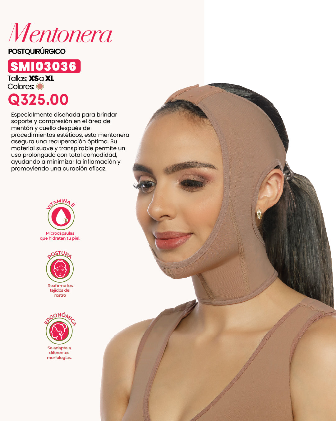 Faja Facial Postquirúrgica de Compresión Media - SMI03036