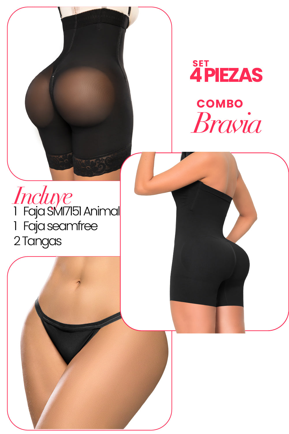 BRAVIA – COMBO INTERIOR  SMI7097 + SMI7168 + 2 TANGAS BLACK