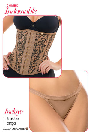 Adquirir panty animal print y tanga cómoda set íntimo moderno.