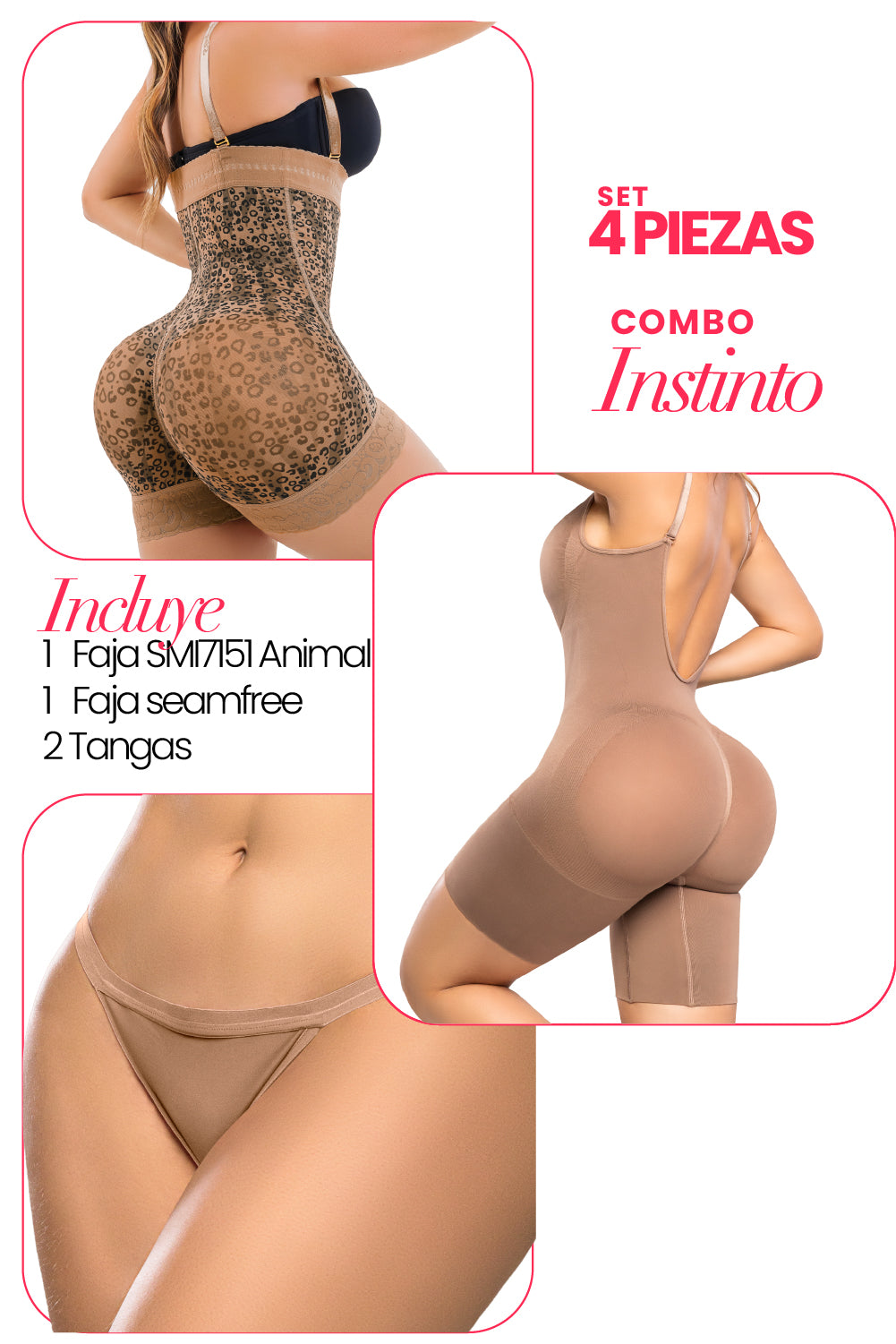 INSTINTO - COMBO  FAJA POWERNET SMI7151 + FAJA SEAMFREE SMI7148