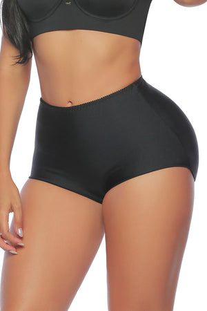 - Panty SMI04041 con capas Lift Tech removibles
- Vista posterior de panty clásico con costura anatómica y tiro alto
- Detalle del refuerzo en algodón y control abdominal en panty SMI04041
