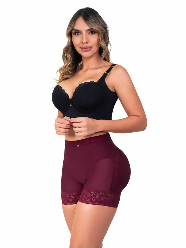 Panty Cachetero Moldeador SMI04084 con Encaje y Compresión Media