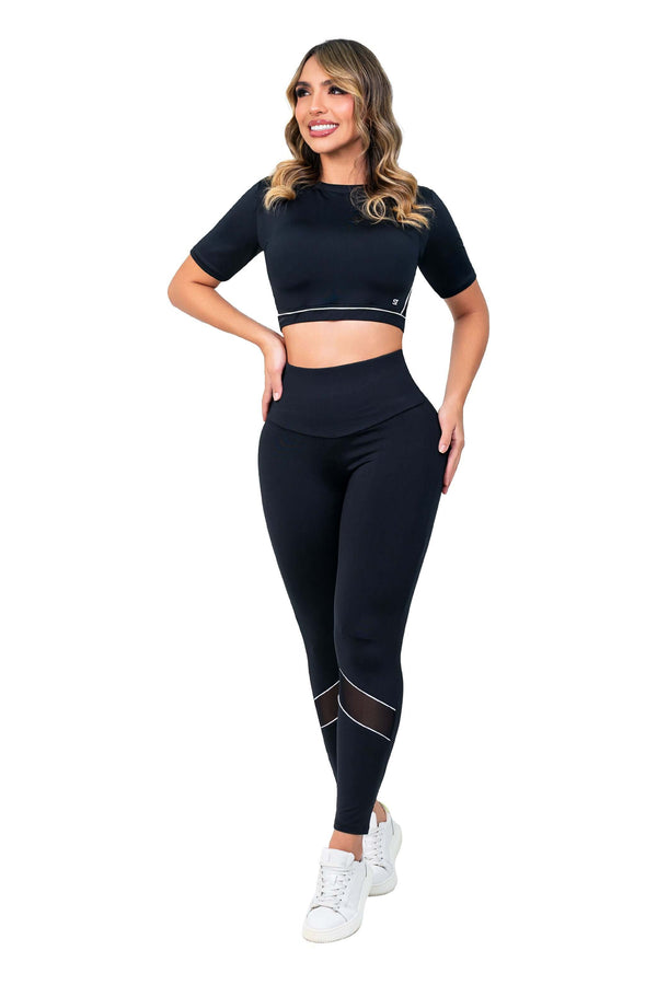 Conjunto SMI1395 – Top Deportivo Espalda Abierta con Tiras Cruzadas