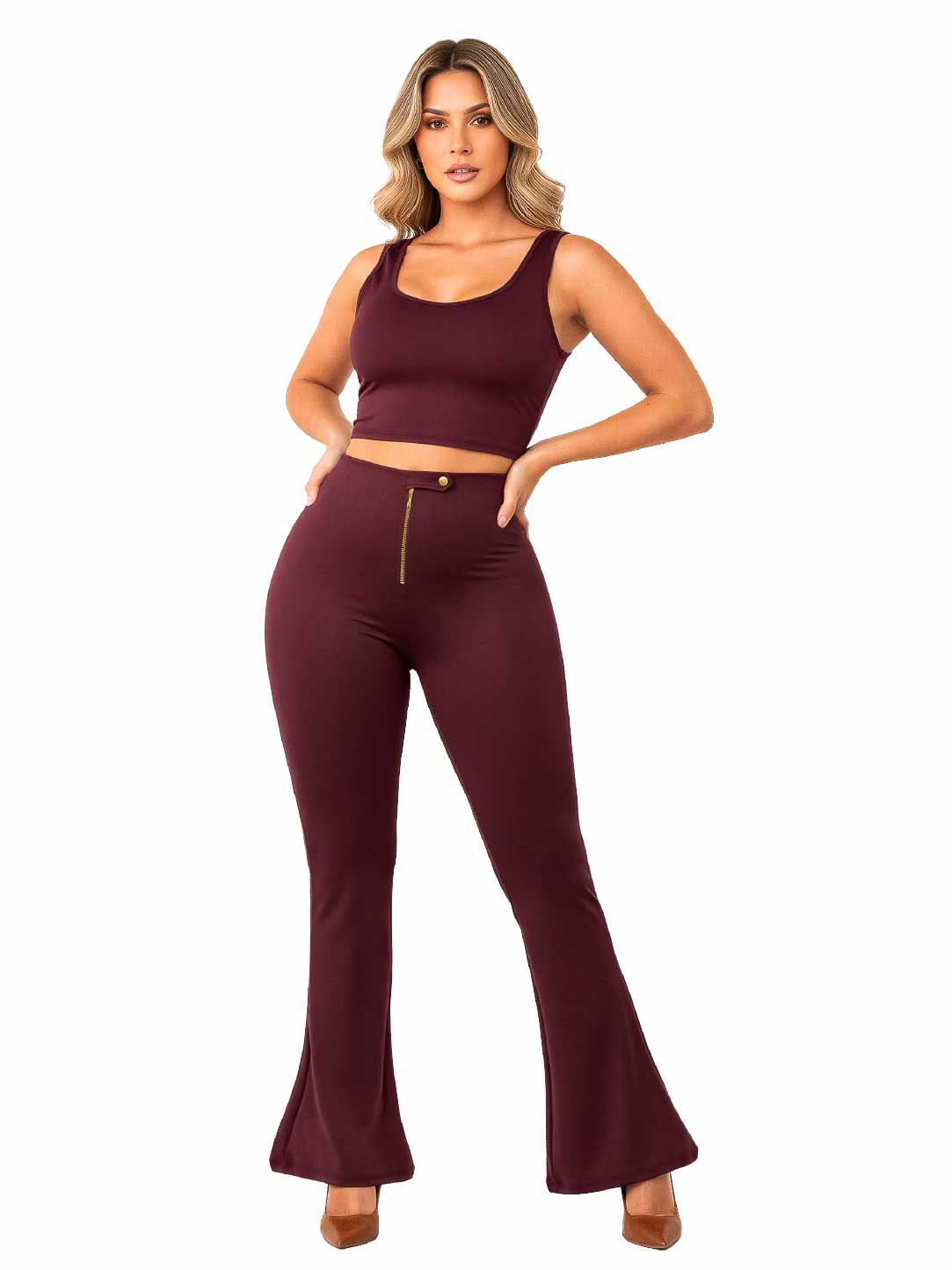 Legging Moldeador Ultrainvisible Bota Ancha SMI1399 Wine