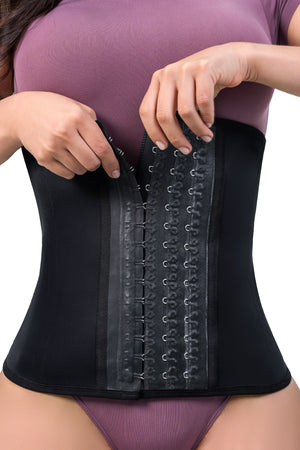Cinturilla reductora de látex negra para moldear abdomen y cintura
