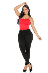 jean skinny negro, jean moldeador, levantacola mujer, jean sin bolsillos, pretina ancha control