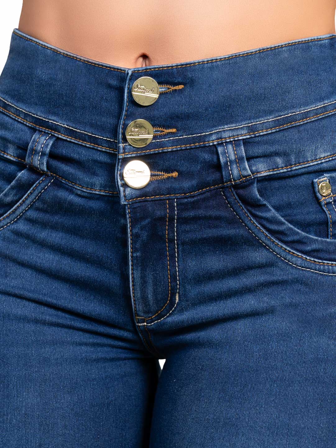 Jean Levanta Cola SMI3545 Azul Oscuro Efecto Seda Skinny