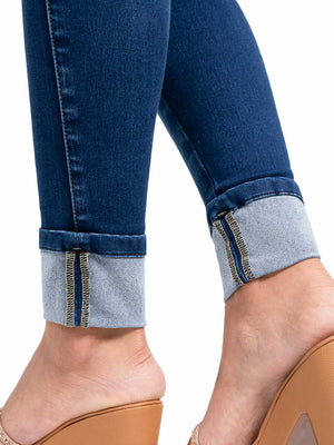 Jean Levanta Cola SMI3545 Azul Oscuro Efecto Seda Skinny