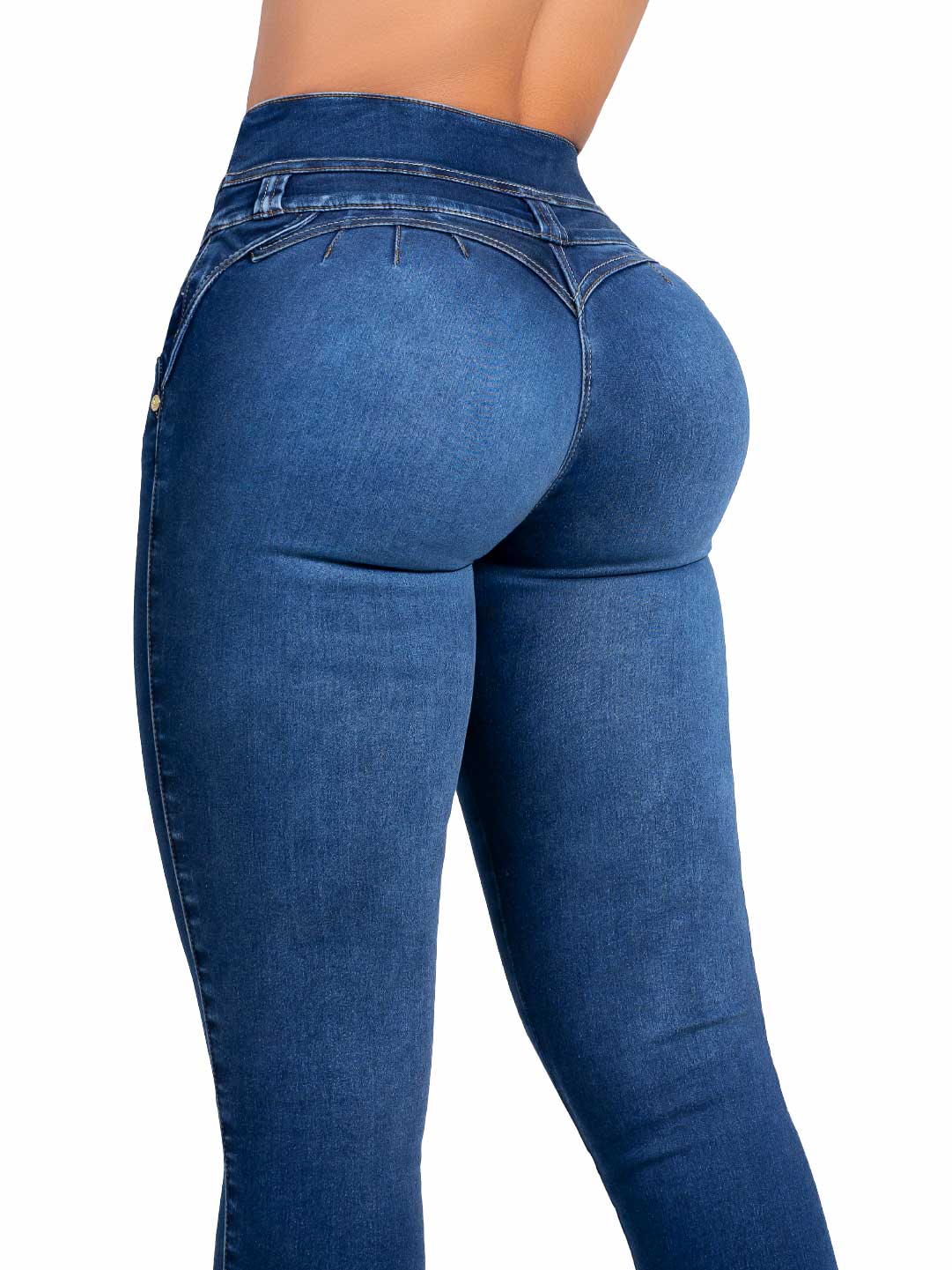 Jean Levanta Cola SMI3545 Azul Oscuro Efecto Seda Skinny