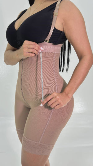 Faja straple realce natural, media pierna, soporte lateral, faja invisible mujer.
